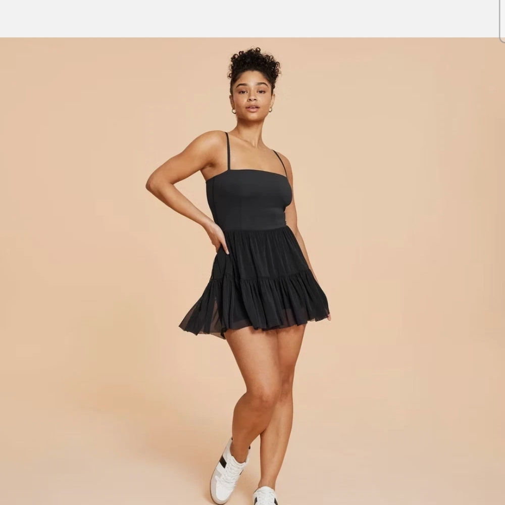 Blogilates X Target Black Sleeveless Tiered Ballerina Dress W/ Shorts